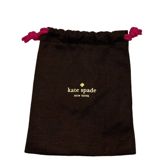Kate Spade Small Brown Gold Foil Pink Drawstring Jewelry Accessories Dust Bags - Picture 1 of 4